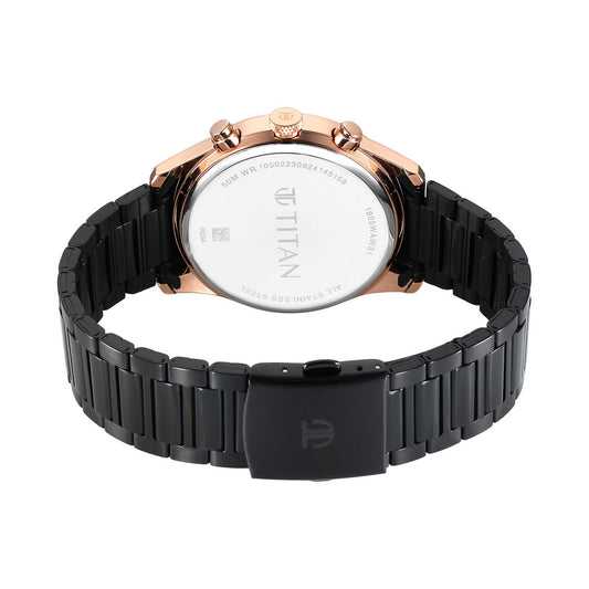 Titan Men Stainless Steel Round Shape Watches(1805KM12)