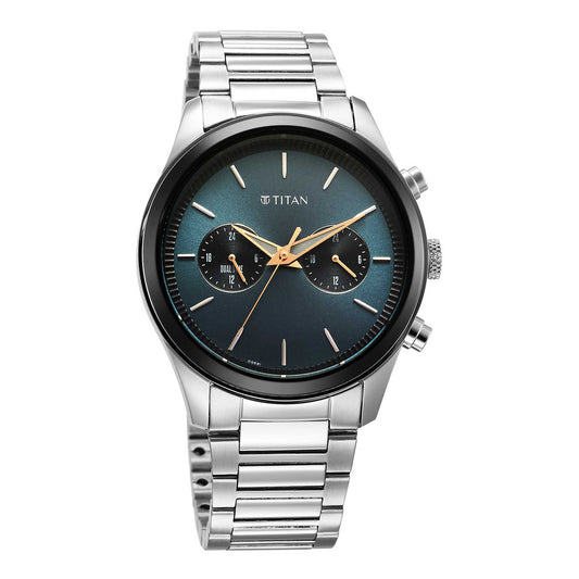 Titan Men Stainless Steel Round Shape Watches(1805KM14)