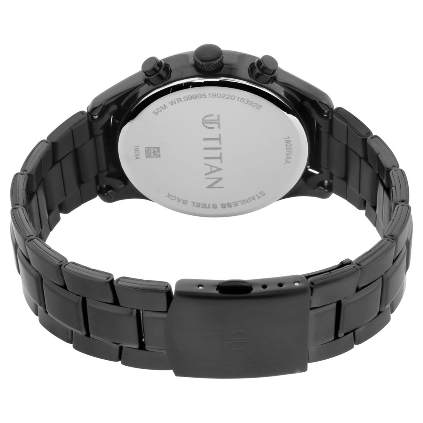 Workwear Watch with Black Dial & Metal Strap-1805NM02