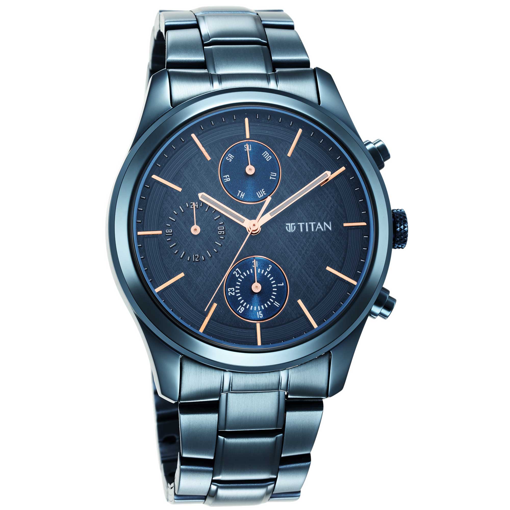 Neo Splash Blue Dial Stainless Steel Strap Watch-1805QM01