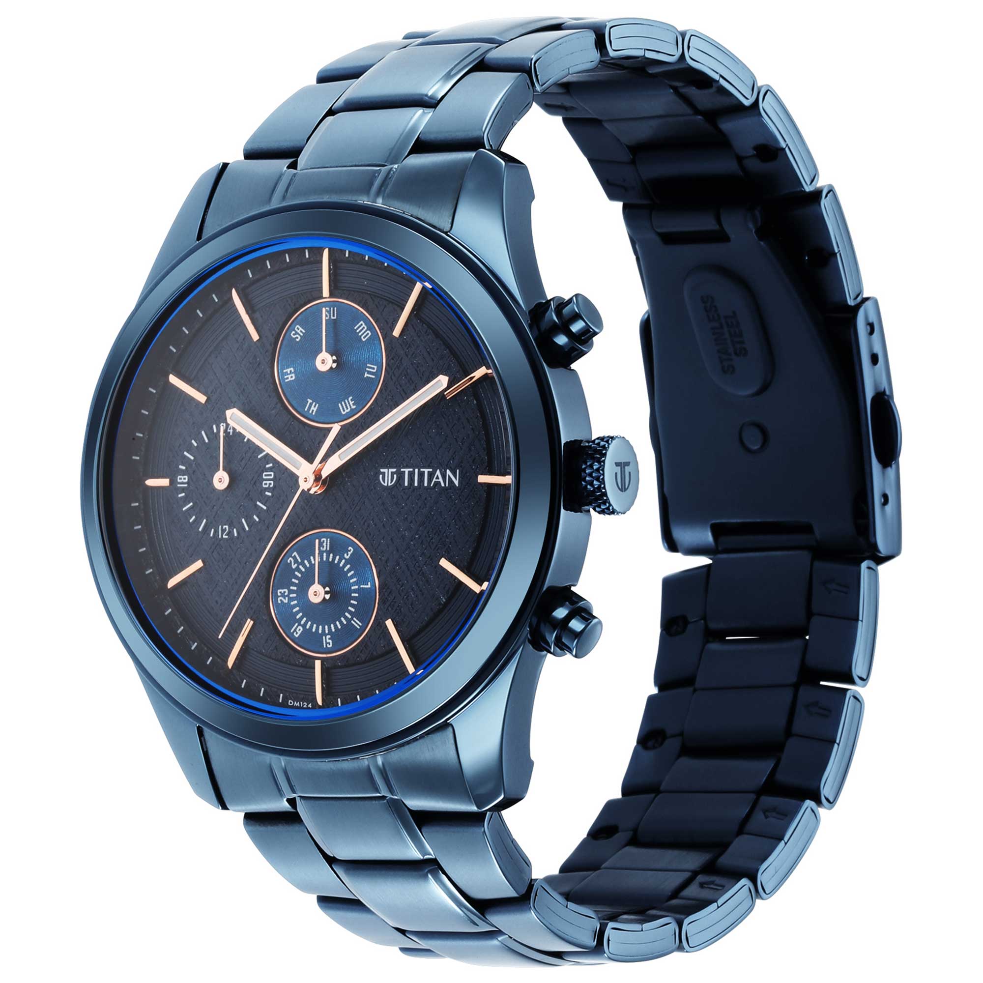 Neo Splash Blue Dial Stainless Steel Strap Watch-1805QM01