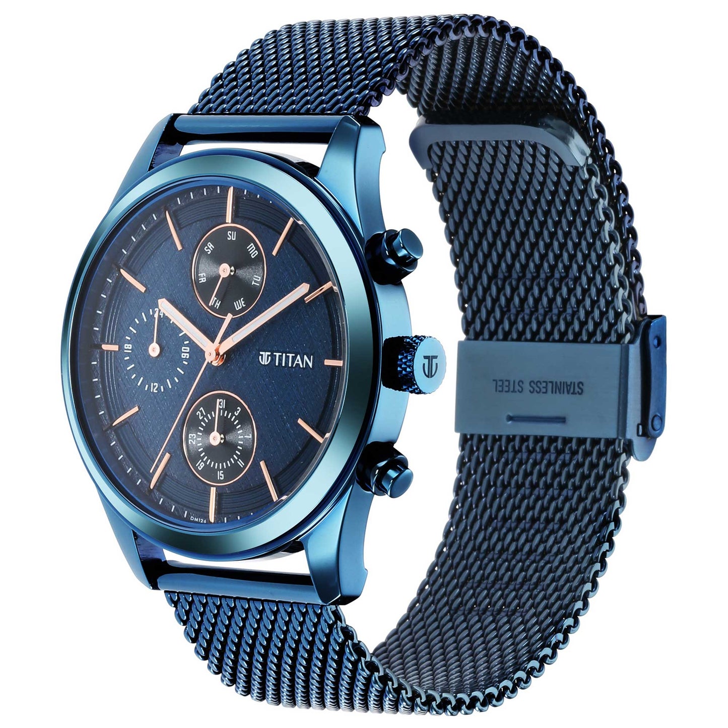 Neo Splash Blue Dial Stainless Steel Strap Watch-1805QM02