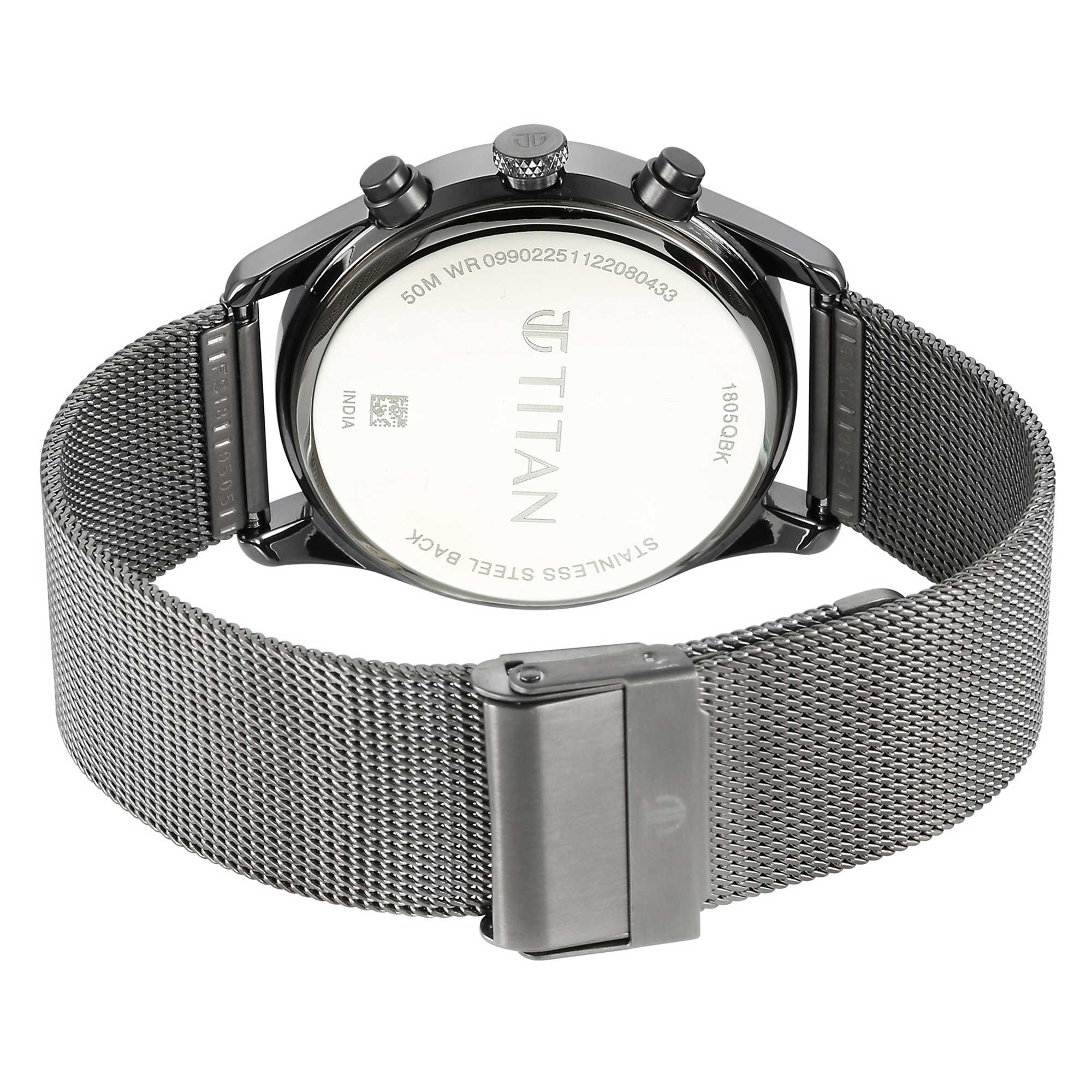 Noir Anthracite Dial Metal Strap Watch-1805QM03