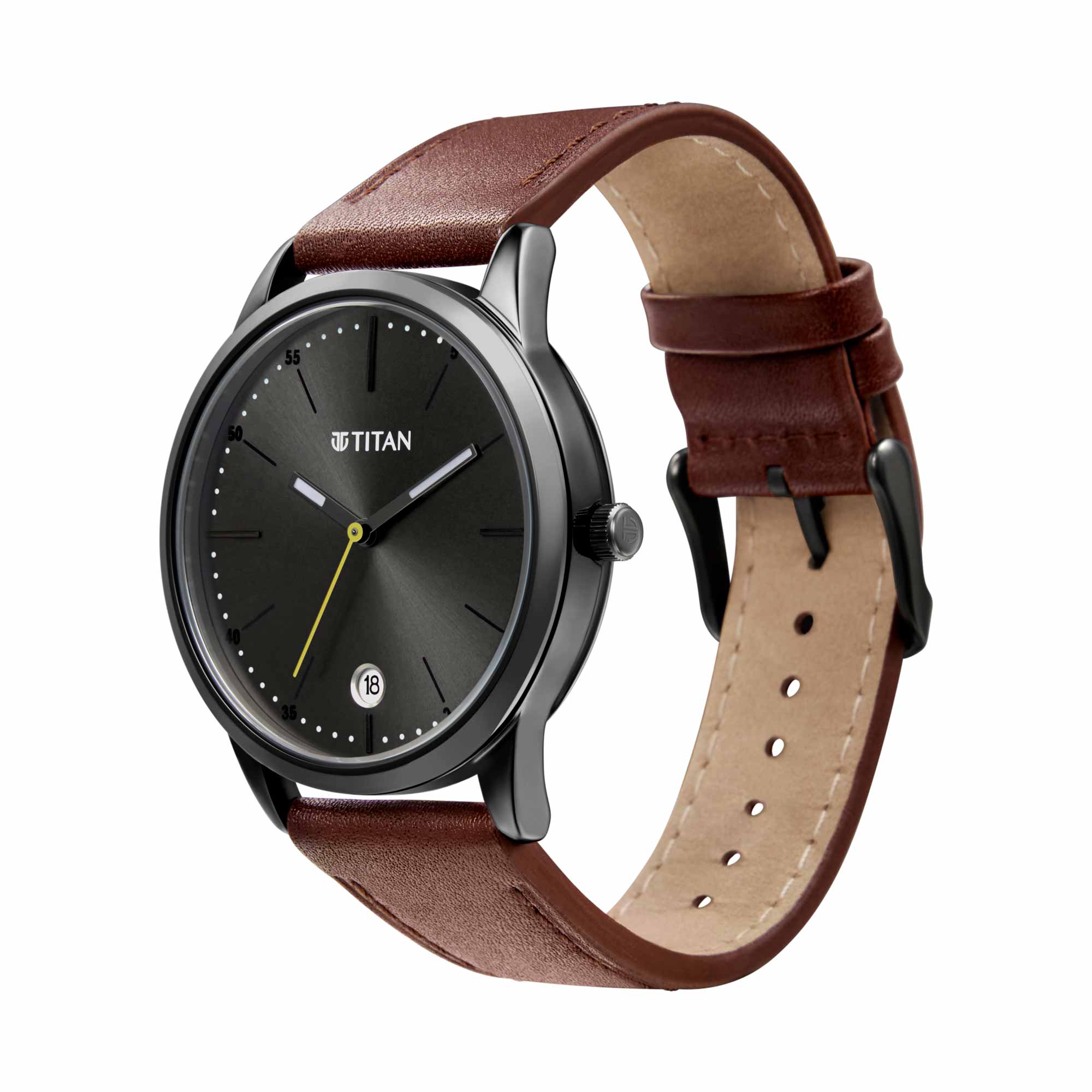 Titan Quartz Analog Leather Strap Watch for Men