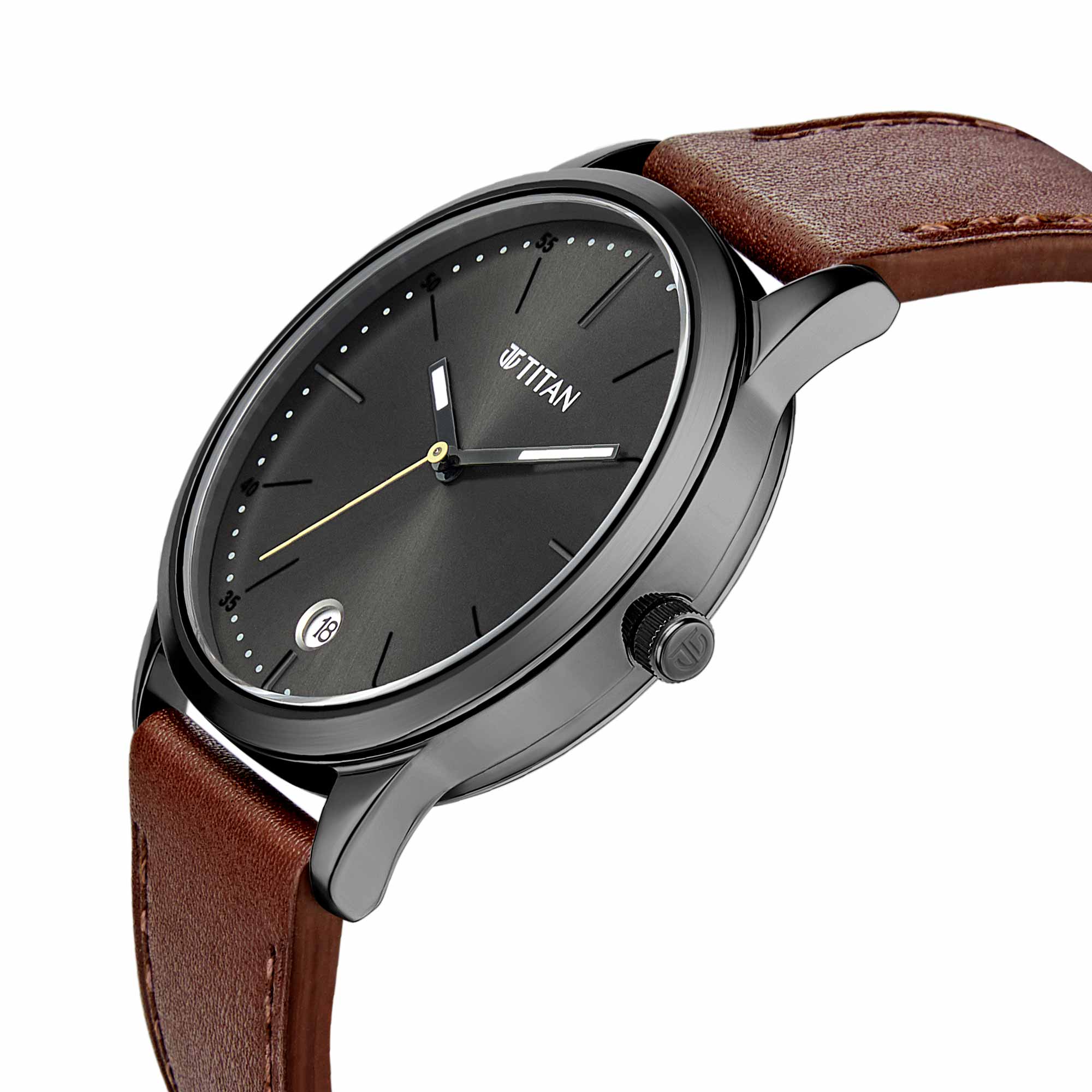 Titan Quartz Analog Leather Strap Watch for Men