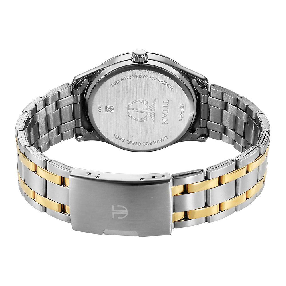 Titan Quartz Blue Dial Stainless Steel Strap Watch for Men