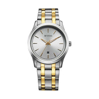 Titan Quartz Silver Dial Stainless Steel Strap Watch for Men