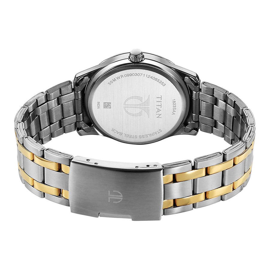 Titan Quartz Silver Dial Stainless Steel Strap Watch for Men