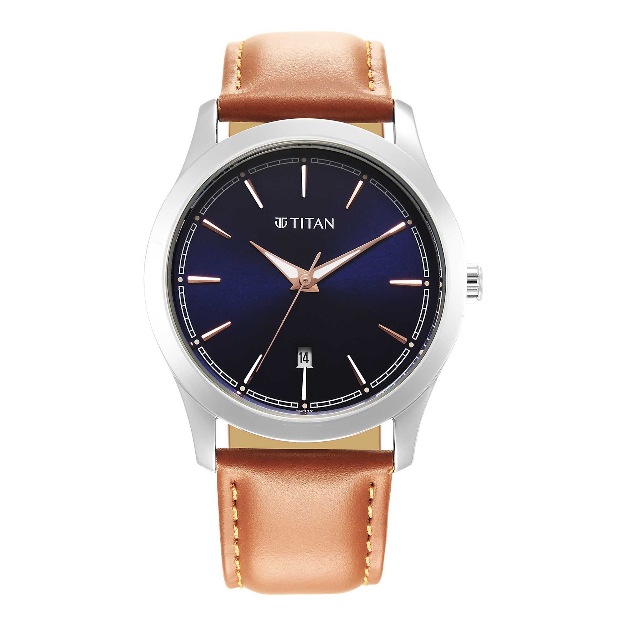 Titan Urban Analog Blue Dial Leather Strap Watch for Men