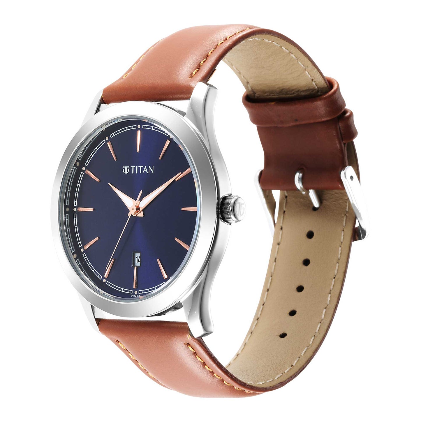 Titan Urban Analog Blue Dial Leather Strap Watch for Men