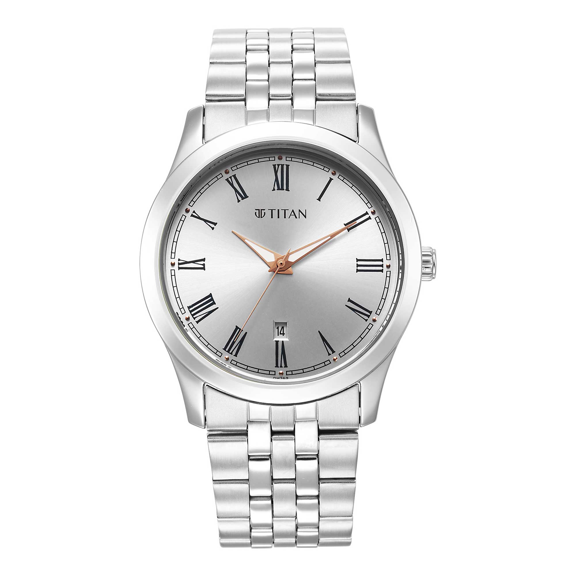 Titan Urban Analog Silver White Dial Metal Strap Watch for Men