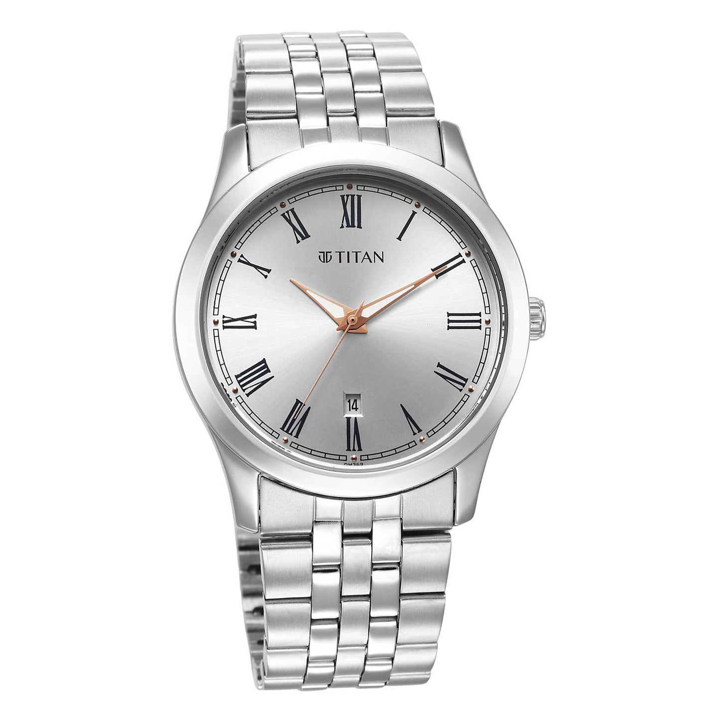 Titan Urban Analog Silver White Dial Metal Strap Watch for Men