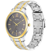 Titan Analog with Date Brown Dial Metal Strap watch for Men