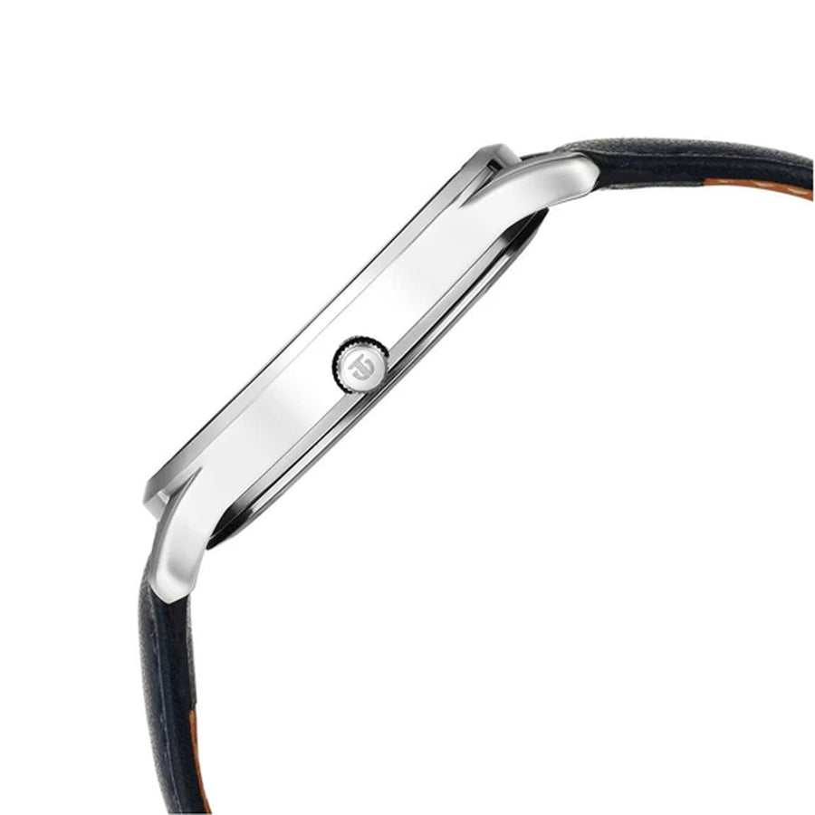 Jam Tangan Tali Kulit Dail Biru Yin & Yang Titan untuk Lelaki