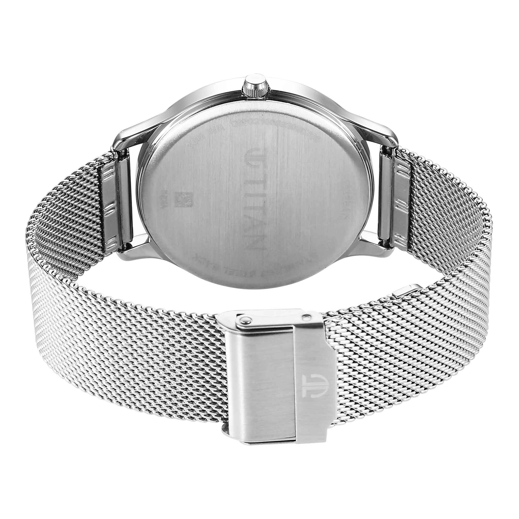 Titan Karishma Quartz Analog Silver Dial Stainless Steel Strap Watch for Men