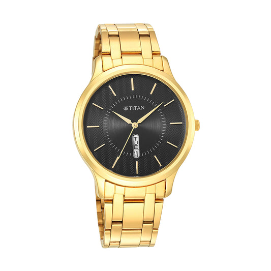 Titan Karishma Black Dial Stainless Steel Strap Watch for Men
