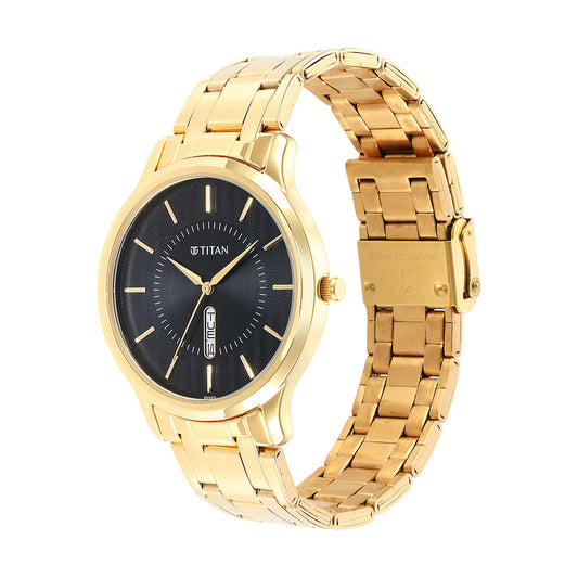 Titan Karishma Black Dial Stainless Steel Strap Watch for Men