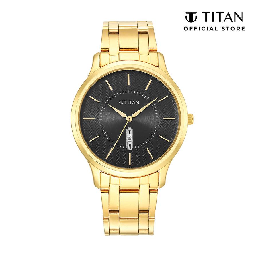 Titan Karishma Black Dial Stainless Steel Strap Watch for Men