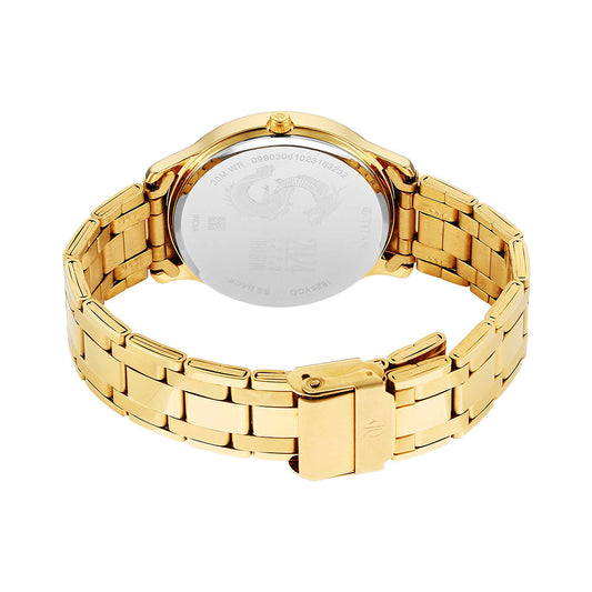 Titan Tet Red Dial Stainless Steel Strap Watch for Men