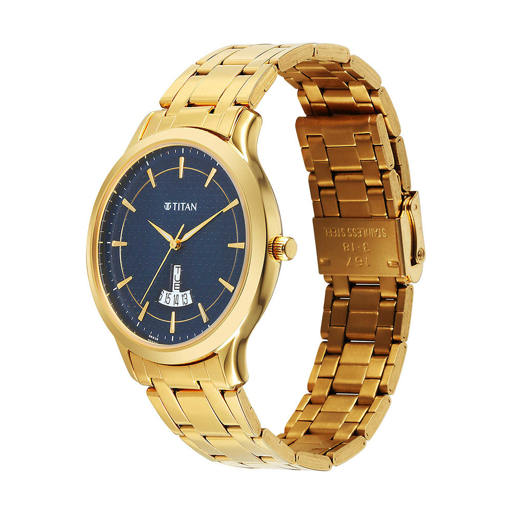 Titan Karishma Blue Dial Stainless Steel Strap Watch for Men