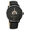 Titan Grandmaster Black Dial Quartz Analog Leather Strap Watch for Men (1828QL03)