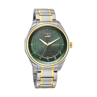 Titan Noor Collection Green Dial Stainless Steel Strap Watch for Men