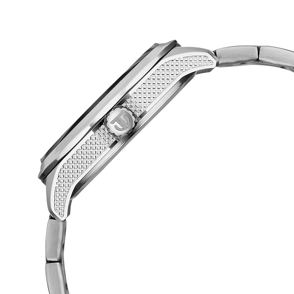 Titan Noor Collection Blue Dial Stainless Steel Strap Watch for Men