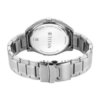 Titan Noor Collection Blue Dial Stainless Steel Strap Watch for Men