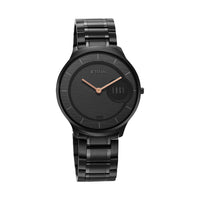 Jam Tangan Lelaki Tali Keluli Tahan Karat Dail Hitam Logam Titan Edge