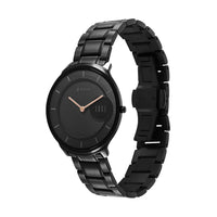 Jam Tangan Lelaki Tali Keluli Tahan Karat Dail Hitam Logam Titan Edge