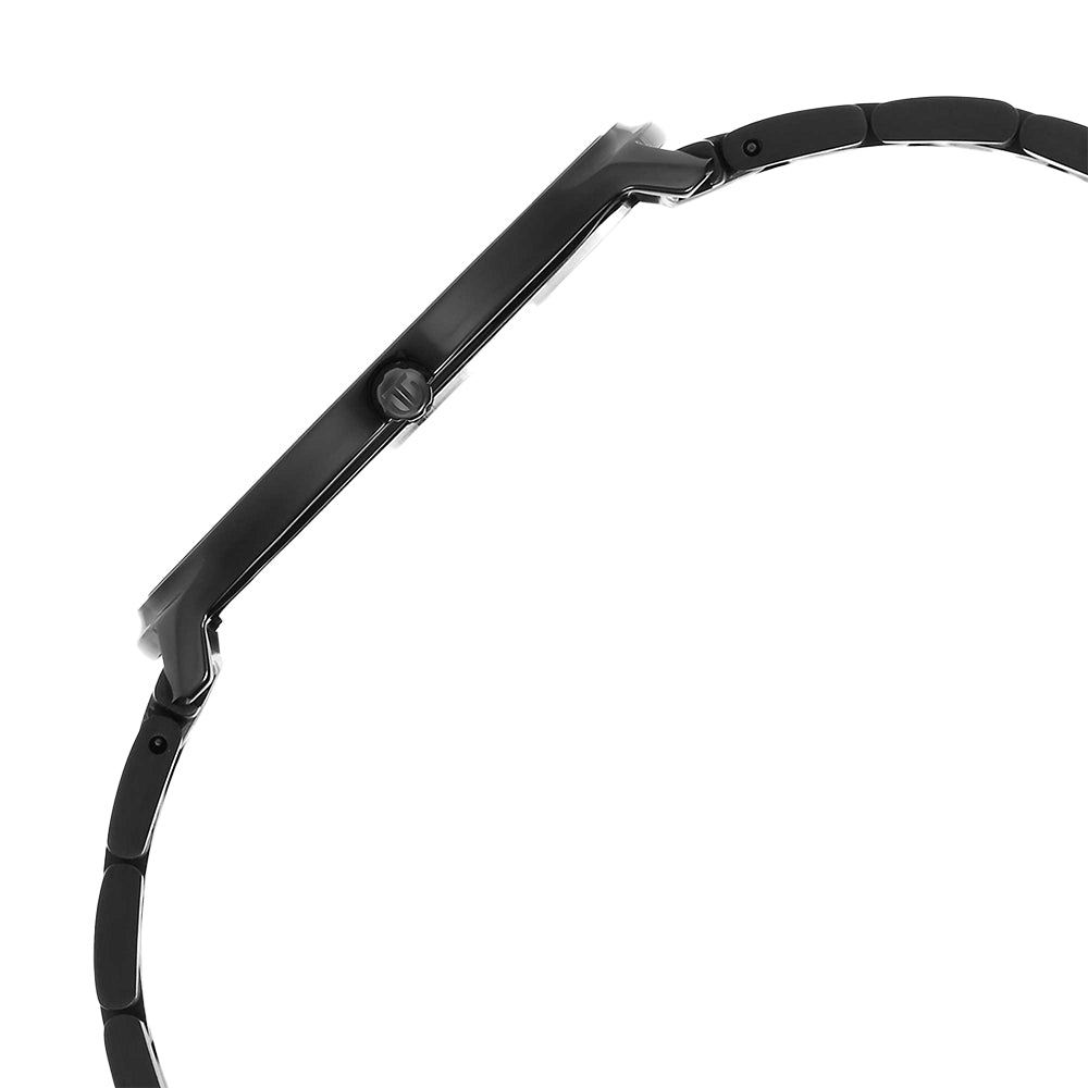 Jam Tangan Lelaki Tali Keluli Tahan Karat Dail Hitam Logam Titan Edge
