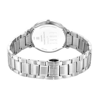 Jam Tangan Tali Keluli Tahan Karat Dail Perak Logam Titan Edge untuk Lelaki