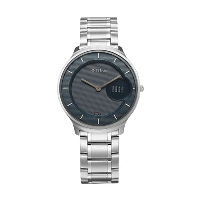 Jam Tangan Lelaki Tali Keluli Tahan Karat Dail Biru Titan Edge Murals