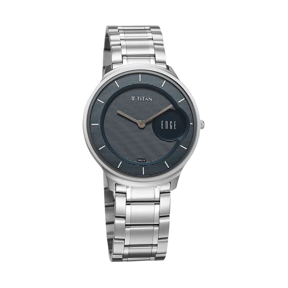 Titan Edge Murals Blue Dial Stainless Steel Strap Watch for Men
