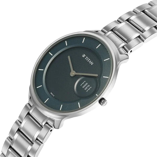 Titan Edge Murals Blue Dial Stainless Steel Strap Watch for Men