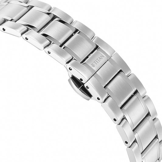 Titan Edge Murals Blue Dial Stainless Steel Strap Watch for Men