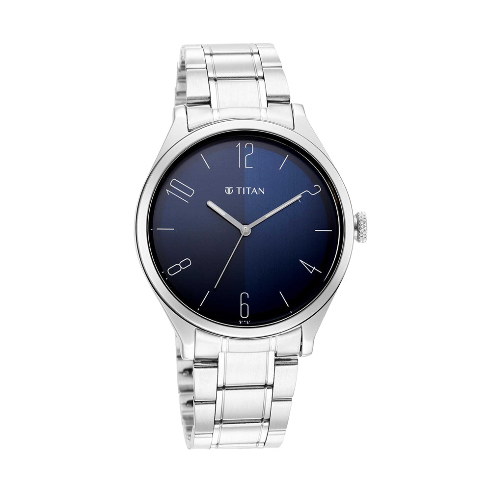 Jam Tangan Tali Keluli Tahan Karat Dail Biru Titan Workwear untuk Lelaki