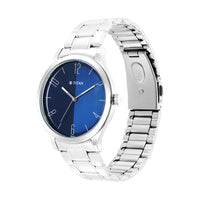 Jam Tangan Tali Keluli Tahan Karat Dail Biru Titan Workwear untuk Lelaki