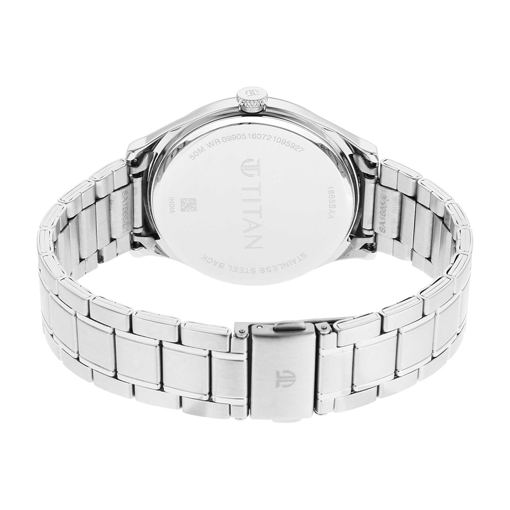 Jam Tangan Tali Keluli Tahan Karat Dail Biru Titan Workwear untuk Lelaki