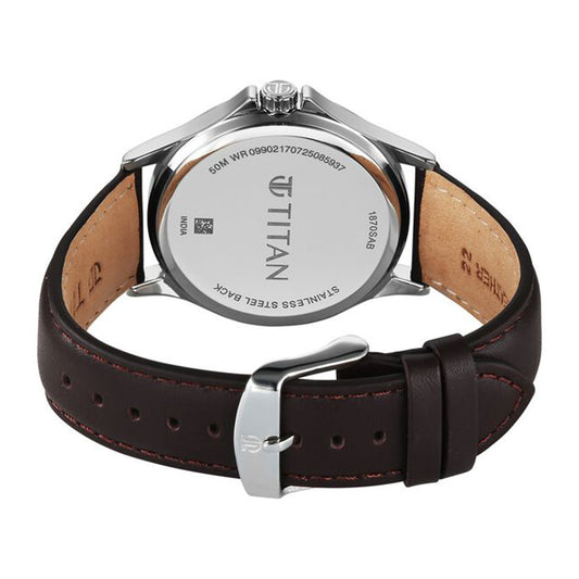 Titan Neo Arabic Green Dial Leather Strap Watch for Men