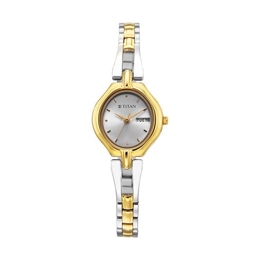 Titan Karishma White Dial Metal Strap Watch for Women