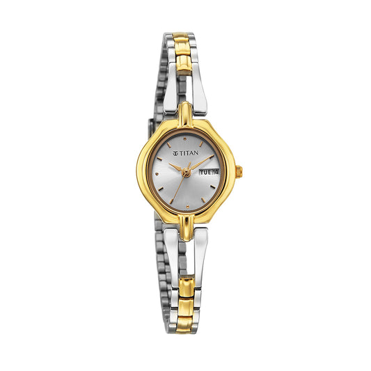 Titan Karishma White Dial Metal Strap Watch for Women