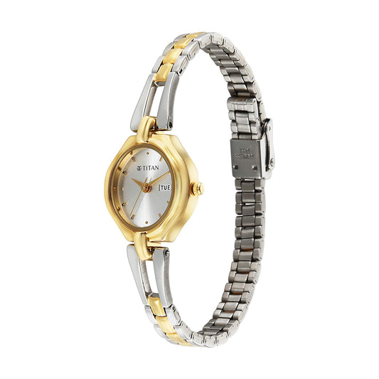 Titan Karishma White Dial Metal Strap Watch for Women