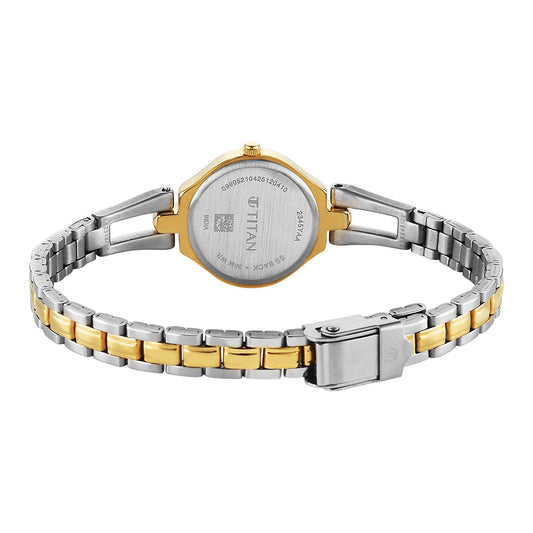 Titan Karishma White Dial Metal Strap Watch for Women