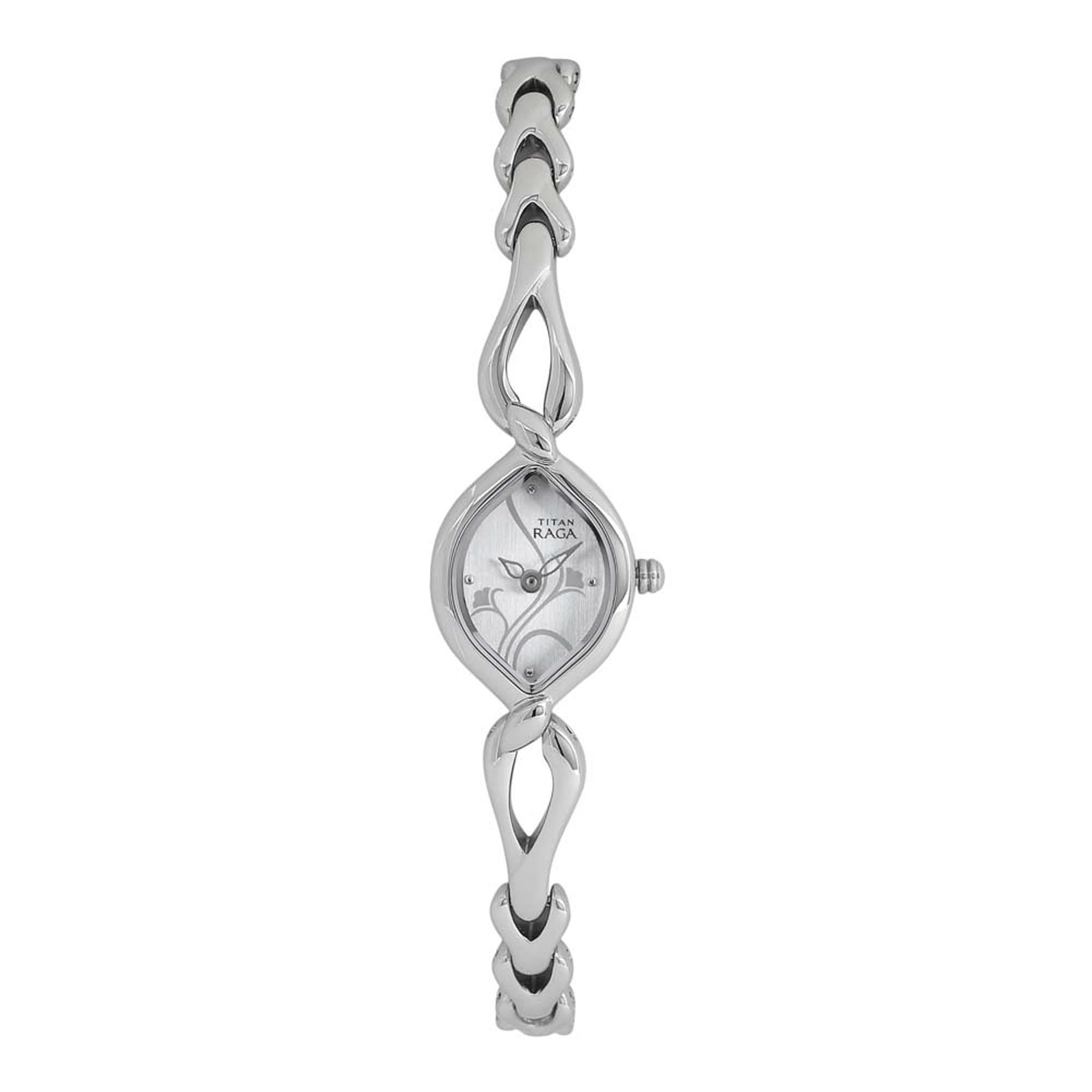 Titan Silver Dial Analog Watch for Women-2455SM01