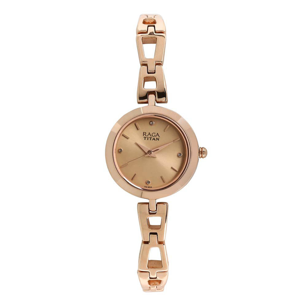 Jam Tangan Analog Berangka Beige Titan Raga untuk Wanita-2540WM06