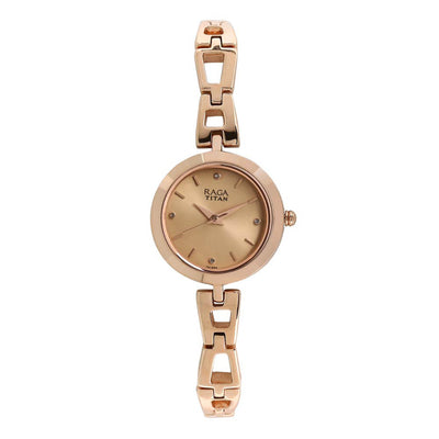 Jam Tangan Analog Berangka Beige Titan Raga untuk Wanita-2540WM06