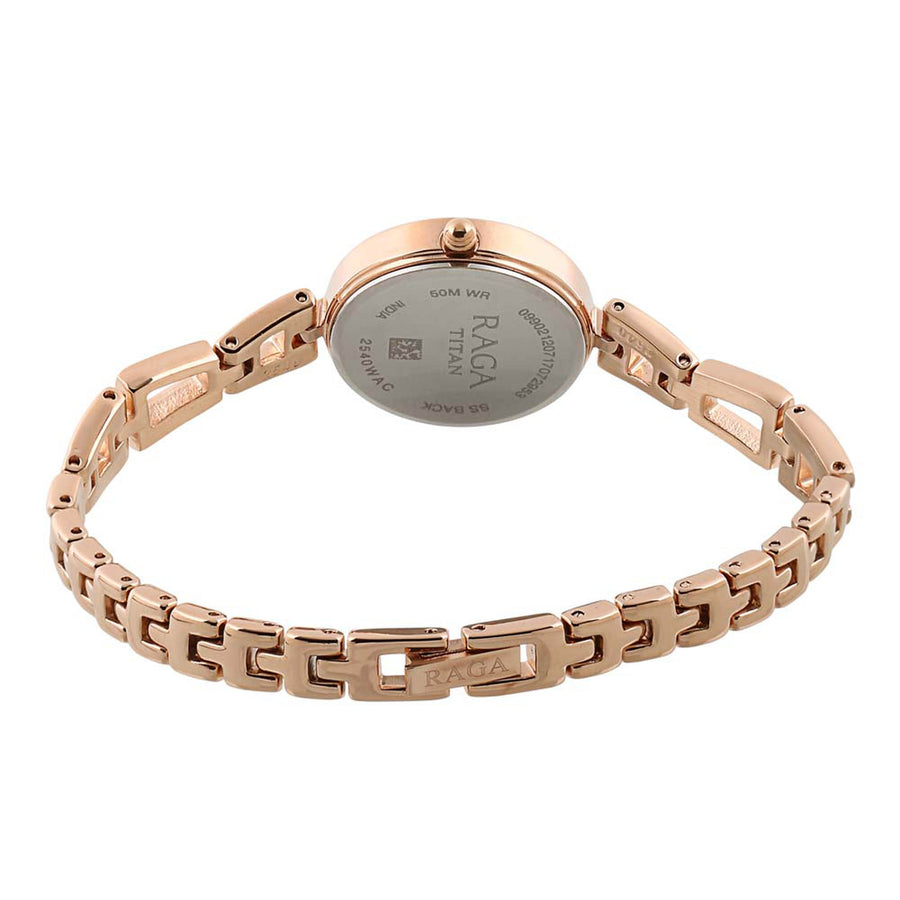 Jam Tangan Analog Berangka Beige Titan Raga untuk Wanita-2540WM06