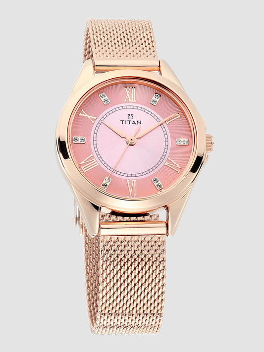 Sparkle Pink Dial Analog Ladies Watch 2565WM02