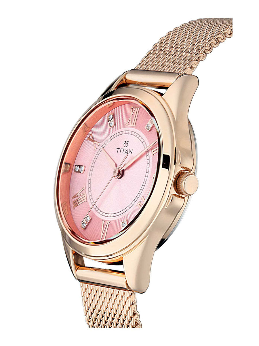 Sparkle Pink Dial Analog Ladies Watch 2565WM02